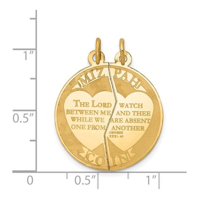 14K Yellow Gold Mizpah Coin Pendant – view 4
