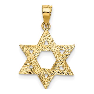 14K Yellow Gold Star of David Charm – view 4