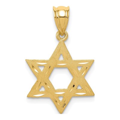 14K Yellow Gold Star of David Charm