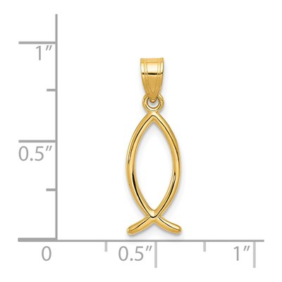 14K Yellow Gold Ichthus Fish Pendant – view 4