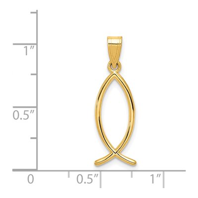 14K Yellow Gold Ichthus Fish Pendant – view 4