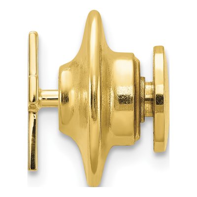 14K Yellow Gold Polished Cross Tie Tac for Men – view 3