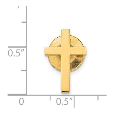 14K Yellow Gold Polished Cross Tie Tac for Men – view 4