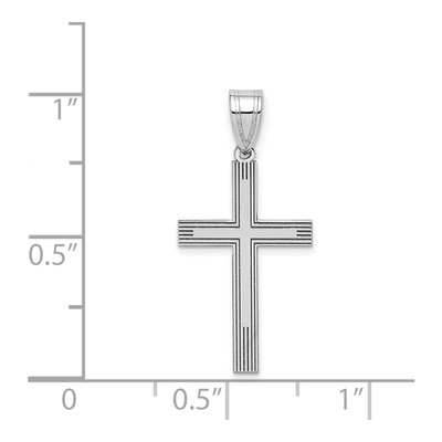 14K White Gold Laser Etched Cross Pendant – view 4