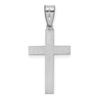 14K White Gold Laser Etched Cross Pendant – view 5