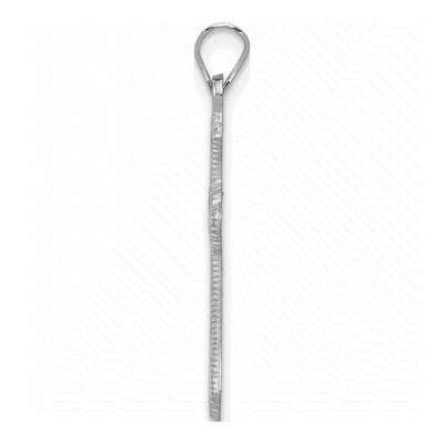 14K White Gold Budded Cross Pendant – view 3