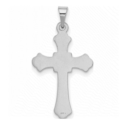 14K White Gold Budded Cross Pendant – view 5