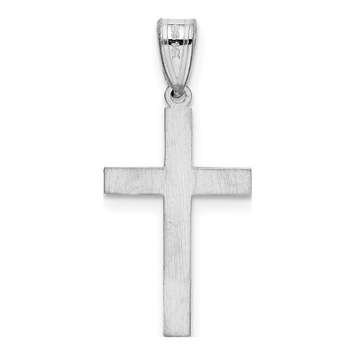 14K White Gold Floral Cross Pendant – view 5