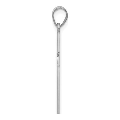 14K White Gold Floral Cross Pendant – view 3