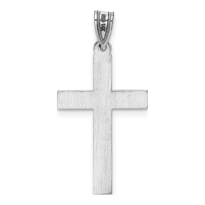 14K White Gold Floral Cross Pendant – view 5