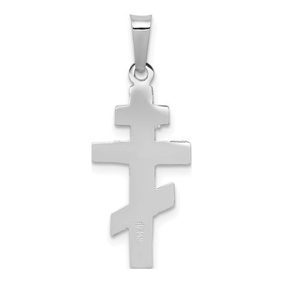 14K White Gold Eastern Orthodox Cross Charm – view 5