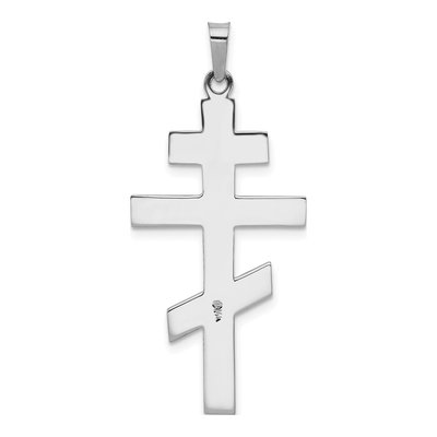 14K White Gold Eastern Orthodox Cross Pendant – view 5