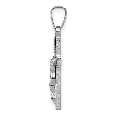 14K White Gold INRI Crucifix Pendant – view 3