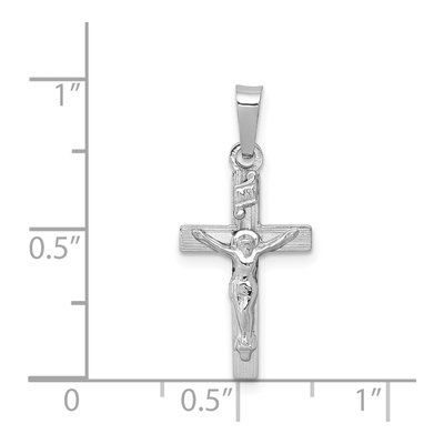 14K White Gold INRI Crucifix Pendant – view 4