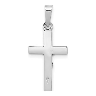 14K White Gold INRI Crucifix Pendant – view 5