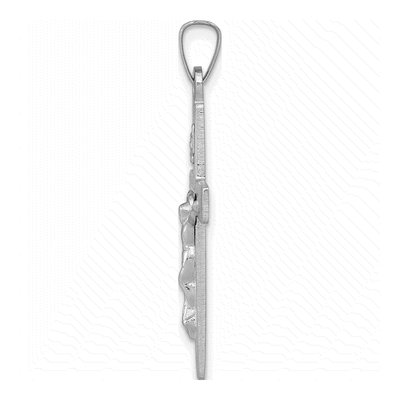 14K White Gold INRI Crucifix Pendant – view 3