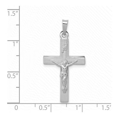 14K White Gold INRI Crucifix Pendant – view 4