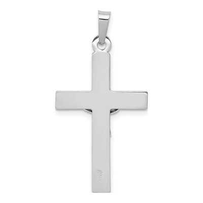 14K White Gold INRI Crucifix Pendant – view 5