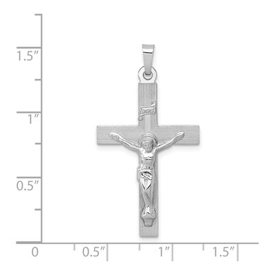 14K White Gold INRI Crucifix Pendant – view 4