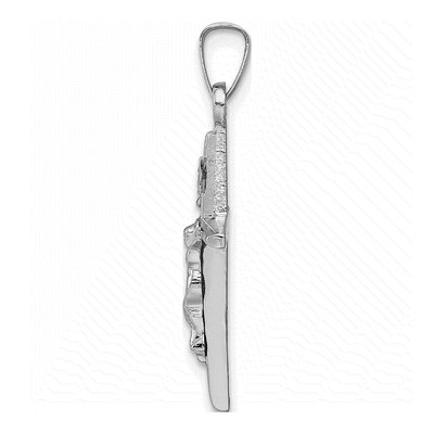 14K White Gold INRI Crucifix Pendant – view 3