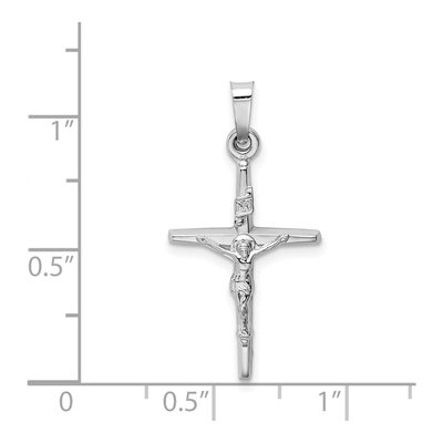 14K White Gold INRI Crucifix Pendant – view 4