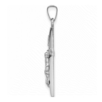 14K White Gold INRI Crucifix Pendant – view 3
