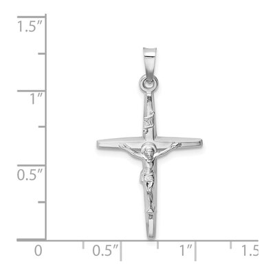 14K White Gold INRI Crucifix Pendant – view 4