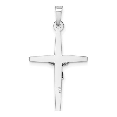 14K White Gold INRI Crucifix Pendant – view 5