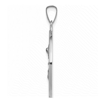 14K White Gold St Michael Medal Pendant – view 3