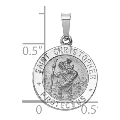 14K White Gold Saint Christopher Medal Charm – view 4