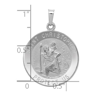 14K White Gold Saint Christopher Medal Pendant – view 4