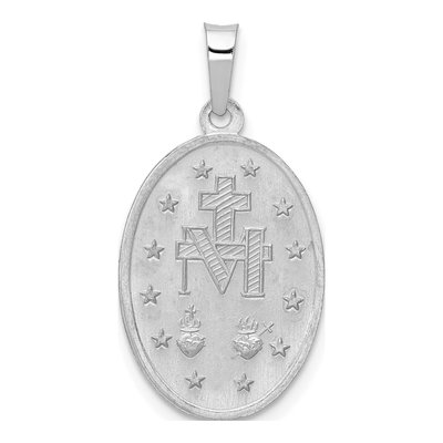 14K White Gold Miraculous Medal Pendant – view 5