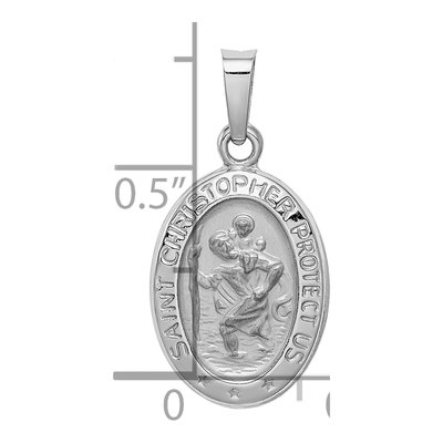 14K White Gold Saint Christopher Medal Charm – view 4