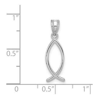 14K White Gold Ichthus Fish Pendant – view 4
