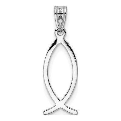 14K White Gold Ichthus Fish Pendant – view 5