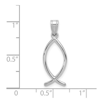14K White Gold Ichthus Fish Pendant – view 4
