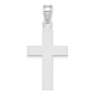 14K White Gold Cross Pendant