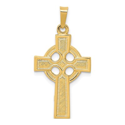 14K Yellow Gold Celtic Cross Pendant