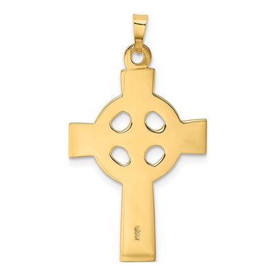 14K Yellow Gold Celtic Cross Charm – view 5