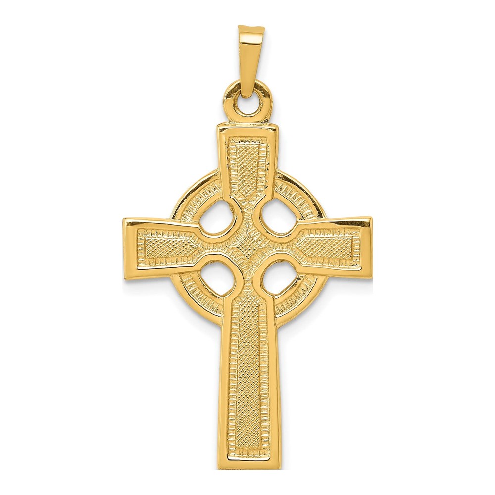 14K Yellow Gold Celtic Cross Charm