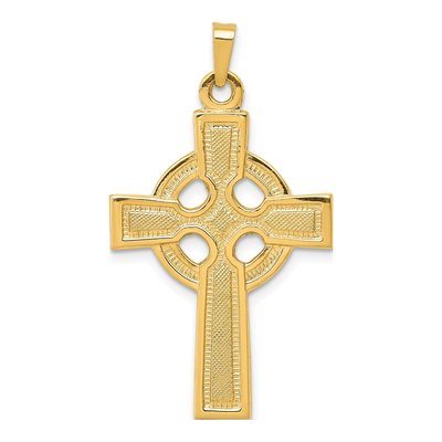 14K Yellow Gold Celtic Cross Charm