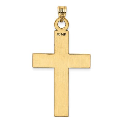 14K Yellow Gold Laser Etched Cross Charm – view 5