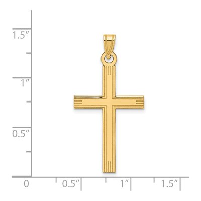 14K Yellow Gold Laser-Etched Cross Pendant – view 4