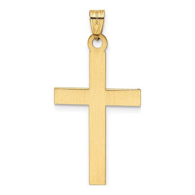 14K Yellow Gold Laser-Etched Cross Pendant – view 5