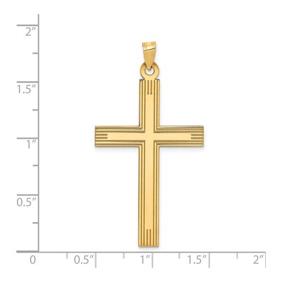 14K Yellow Gold Laser-Etched Cross Pendant – view 4