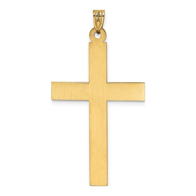 14K Yellow Gold Laser-Etched Cross Pendant – view 5