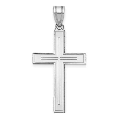 14K White Gold Cross Pendant