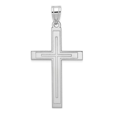 14K White Gold Cross Pendant