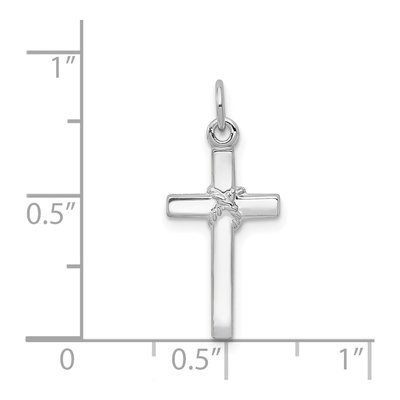 14K White Gold Cross Pendant – view 4