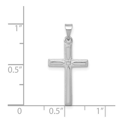 14K White Gold Hollow Cross Pendant – view 4
